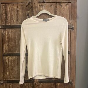 Neiman Marcus Cream Long Sleeve Top